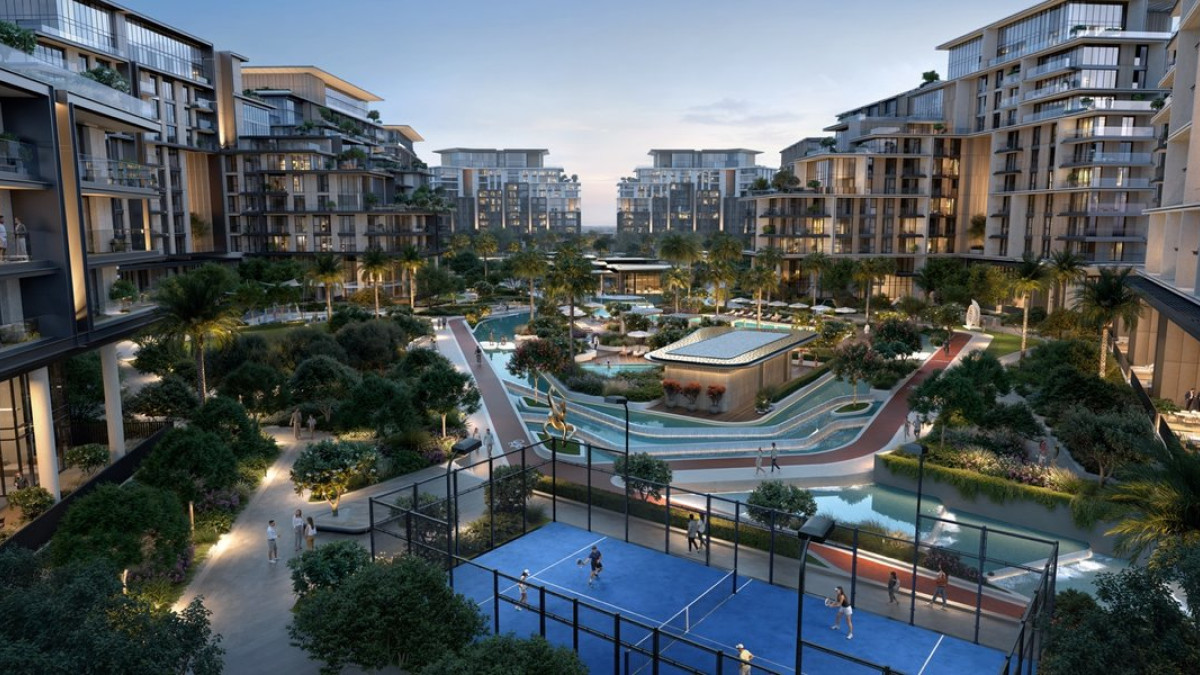 Piscine style plage au cœur du projet City Walk Crestlane 1