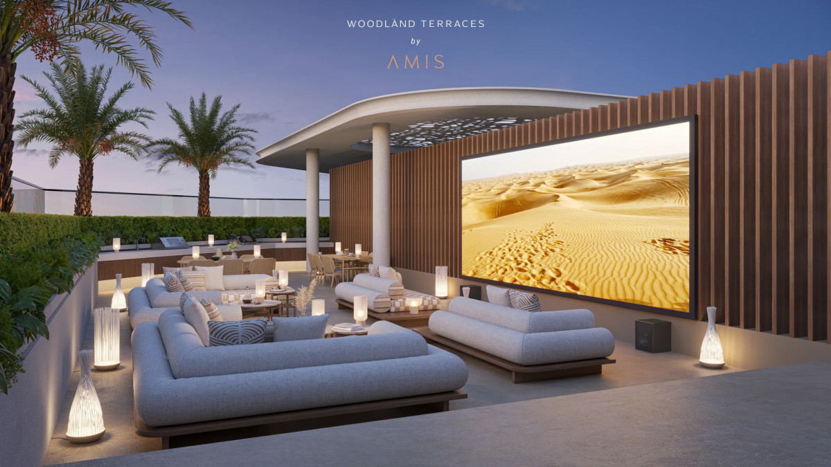 Cinéma extérieur sur le rooftop de Woodland Terraces à Meydan