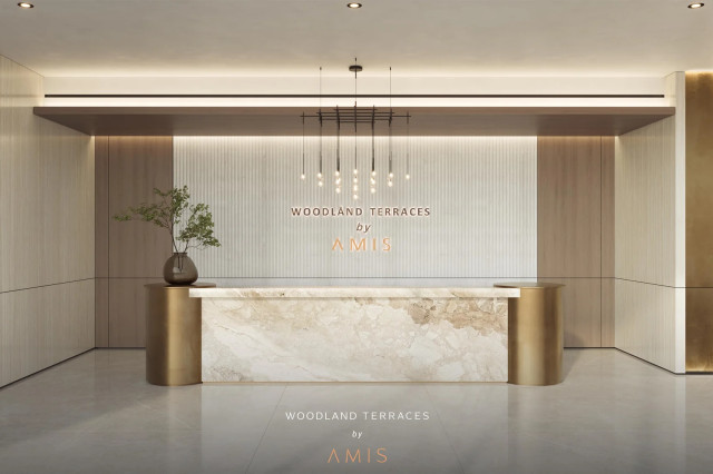 Comptoir de réception de Woodland Terraces by AMIS