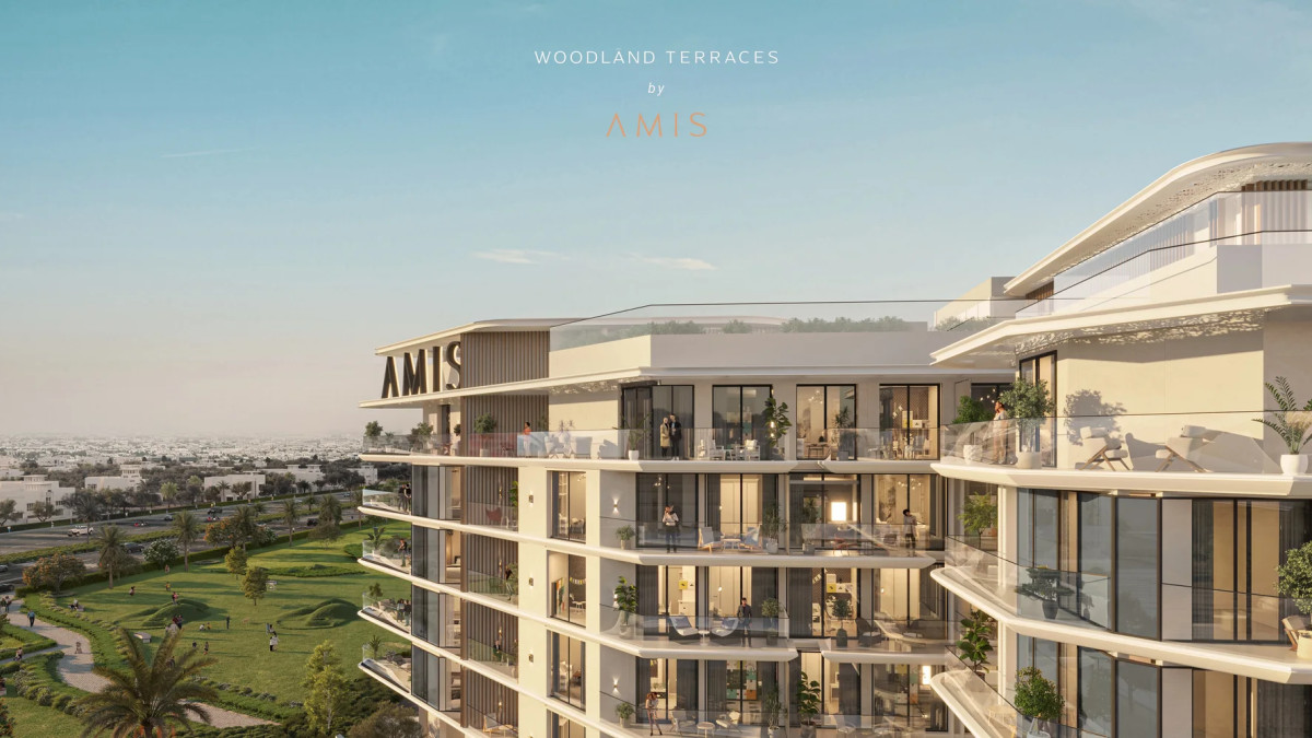 Façade et rooftop de Woodland Terraces à Meydan
