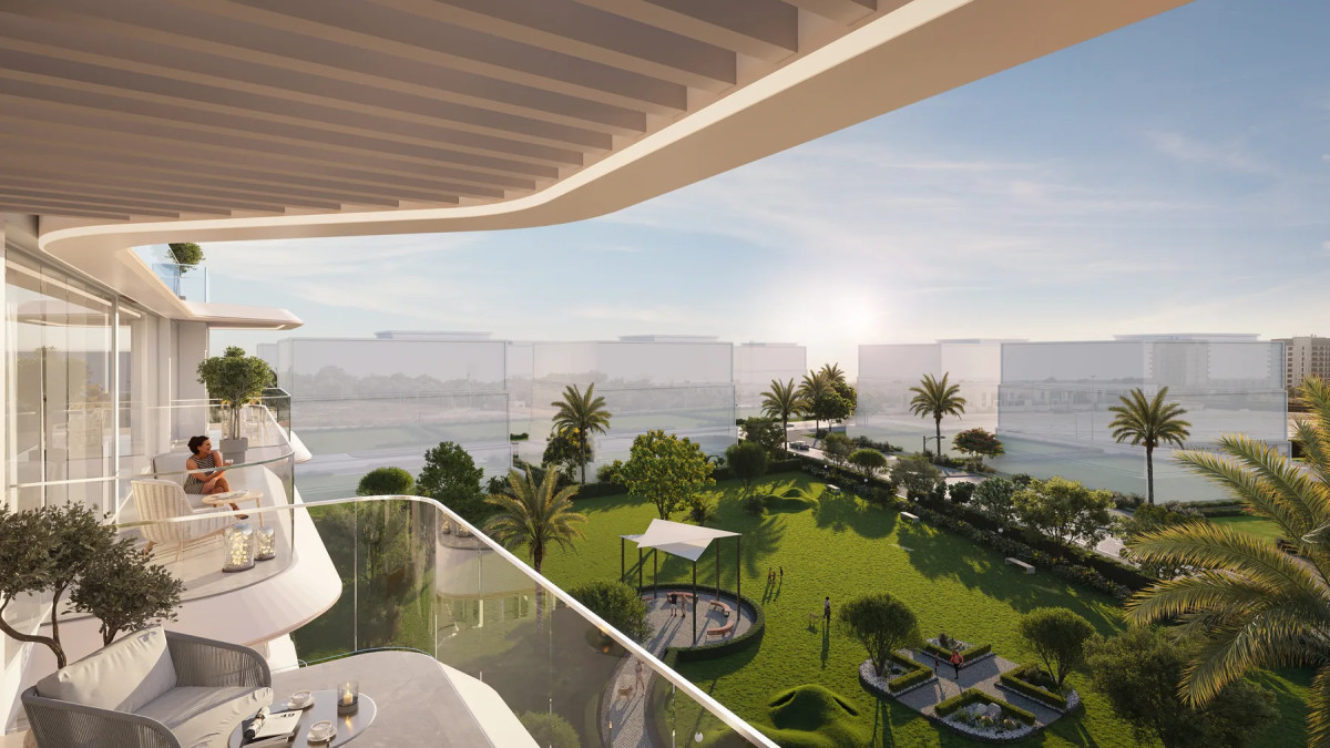 Balcon d’un appartement Woodland Crest avec vue sur le parc