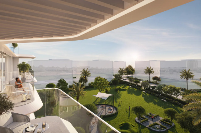 Balcon d’un appartement Woodland Crest avec vue sur le parc