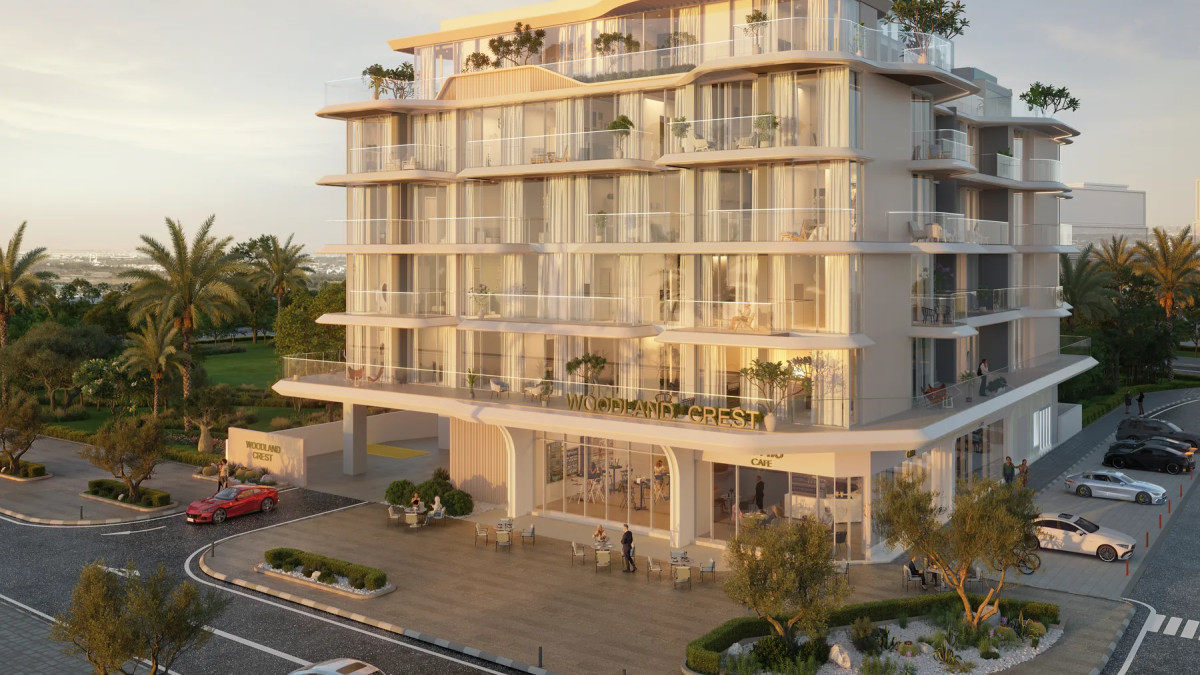 Vue extérieure en angle de la résidence Woodland Crest