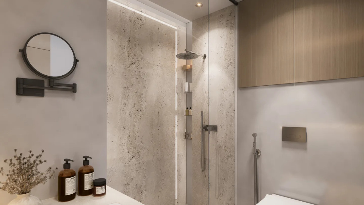Salle de bain avec baignoire à Woodland Crest, Dubaï