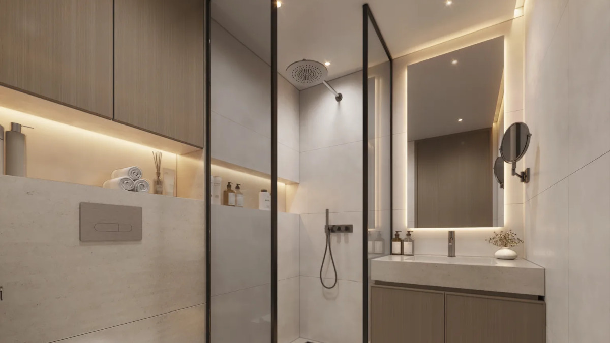 Salle de bain contemporaine d’un appartement Woodland Crest à Dubaï